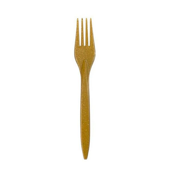 WPC Natural reusable fork, 100 pcs per pack