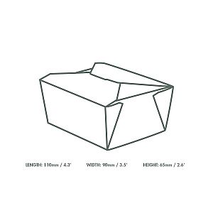Коробка из крафт-картона No.1, 700 мл, 110 x 90 x 65 мм, в пачке 450 шт