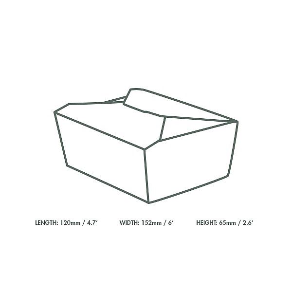 Toidukarp Nr.8 kartongist 1300 ml (15 x 12 x 6,5 cm), pakis 300 tk