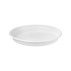 Reusable white plate, 22 cm, 100 pcs per pack