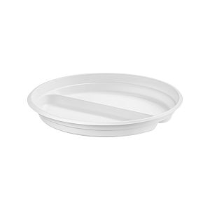 2-compartment reusable plate, 22 cm, 100 pcs per pack