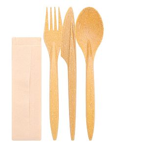 WPC Reusable cutlery set (fork, knife, spoon, napkin) 250pcs, 250 pcs per pack