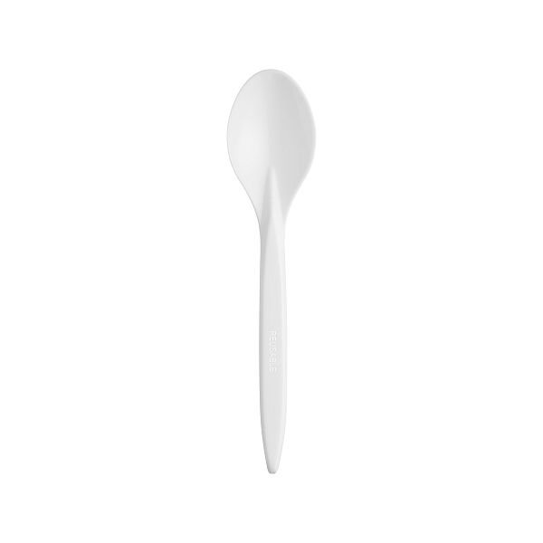 Reusable spoons, white, 100 pcs per pack