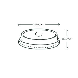 PLA flat lid without hole, 76-series, 50 pcs per pack