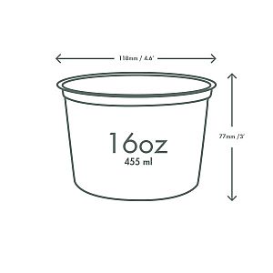 PLA round deli container, 480 ml, 50 pcs per pack