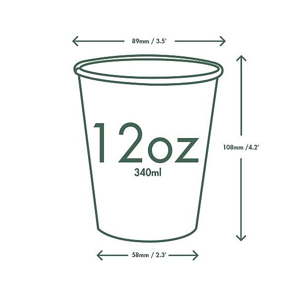Brown kraft hot cup, 360 ml, 89-series, 50 pcs per pack