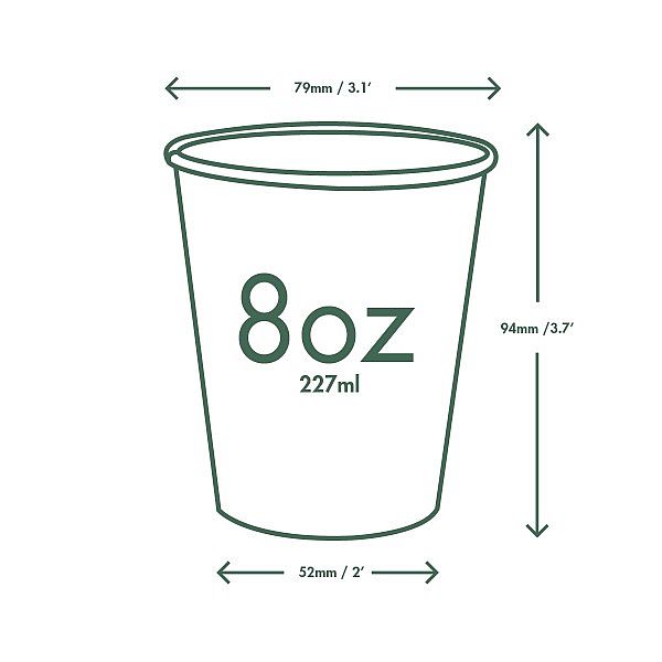 Brown kraft hot drink cup, 240 ml, 79-series, 50 pcs per pack