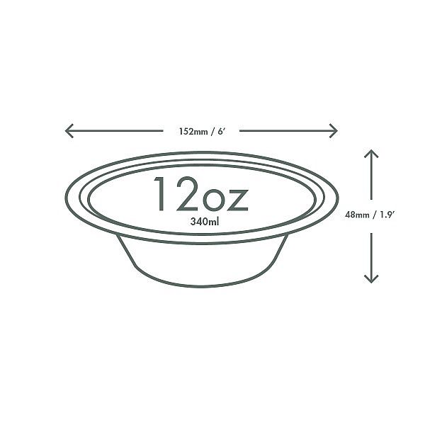 12oz moulded fibre bowl, natural, 50 pcs per pack