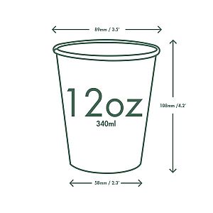 12oz white hot cup, 62-Series , 50 pcs per pack