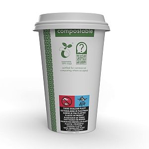 16oz white hot cup, 62-Series – Green Tree, 50 pcs per pack