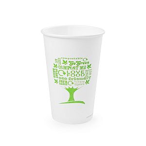 16oz white hot cup, 89-Series – Green Tree, 50 pcs per pack