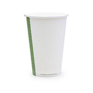 Стакан для горячих напитков из белой бумаги с покрытием из кукурузного крахмала, 480 мл, серия 89, в пачке 50 шт