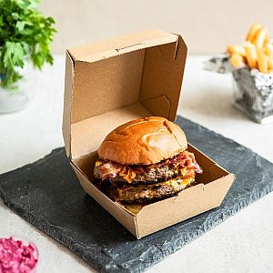 5in gofrēta burgeru kārba, 12,7 cm burgerikarp mikro lainepapist pcs per pack