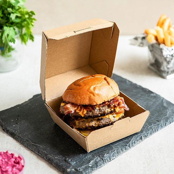 5in microflute burger box, 300 pcs per pack