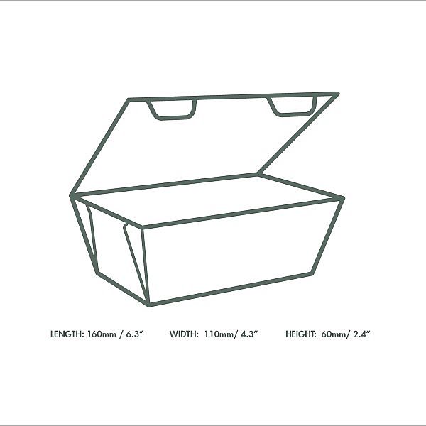 Прямоугольная коробка для бургеров 15,24 x 12,7 см из микрогофрокартона, в пачке 300 шт