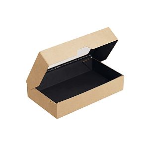 OneBox kartona kārba ar atveramu vāku un caurspīdīgu logu, 1000 ml, melna, 120 х 200 x 40 mm, iesaiņots 25 gabali