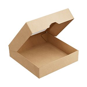 OneBox kartona kārba ar atveramu vāku un caurspīdīgu logu, 1500 ml, kraft, 200 х 200 x 48 mm, iesaiņots 25 gabali
