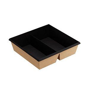 OneClick bottom 1200 ml black, 2-compartments, 20 pcs per pack