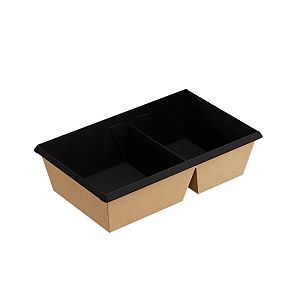 OneClick bottom 800 ml black, 2-compartments, 100 х 180 x 55 mm, 50 pcs per pack