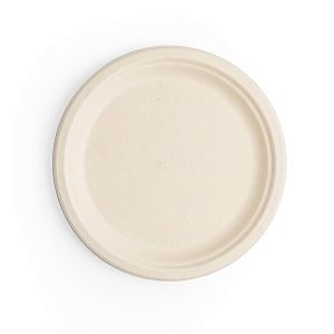 Šķīvis no cukurniedrēm, 230 mm, brūns, iesaiņots 50 gabali