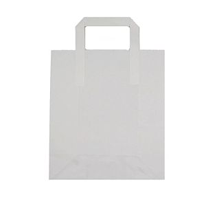 Balts iepirkumu maiss ar rokturiem 260*160*300, iesaiņots 250 gabali