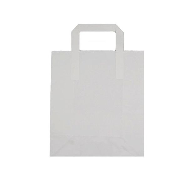 Balts iepirkumu maiss ar rokturiem 260*160*300, iesaiņots 250 gabali