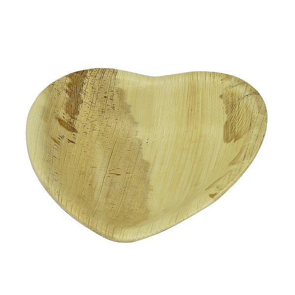 Palm  leaf dishes, heart shape, 15 cm, 25 pcs per pack