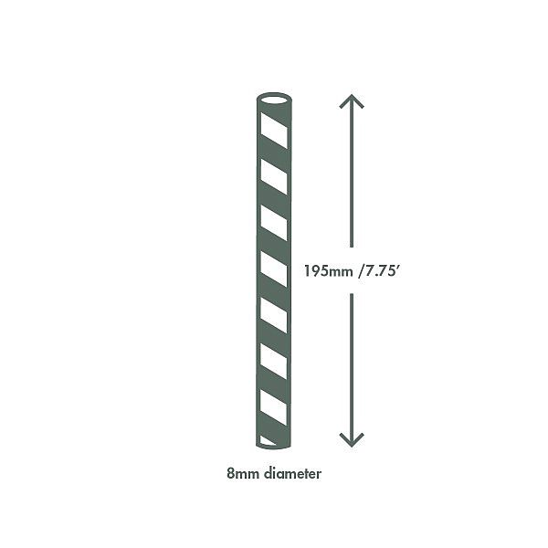 Straw “Standard” with aqua stripe, PLA, 8 mm, 200 pcs per pack