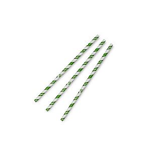 Joogikõrs “Jumbo”, rohelise triibuga,paberist, 8 mm, 200 kpl per pakkaus