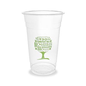 PLA cold cup, 600 ml, Green Tree, 96-series, 50 pcs per pack