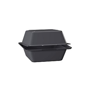 Reusable burger box, black, 150x150x100 mm, 25 pcs per pack