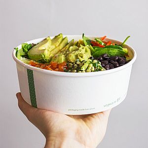 PLA-lined paper food bowl, 960 ml, 185-series, 50 pcs per pack