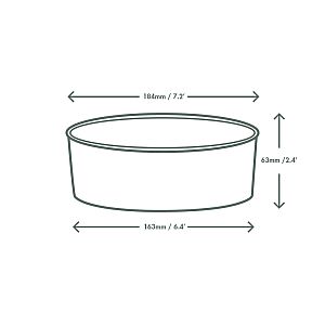 PLA-lined paper food bowl Bon Appetit, 960 ml, 185-series, 50 pcs per pack
