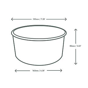 PLA-lined paper food bowl Bon Appetit, 1440 ml, 185-series, 50 pcs per pack