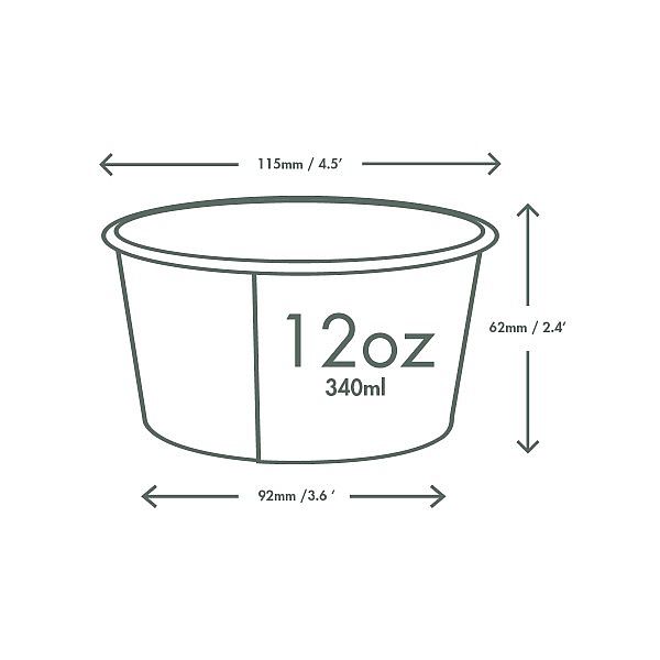 Soup container, 360 ml, 115-series, 25 pcs per pack