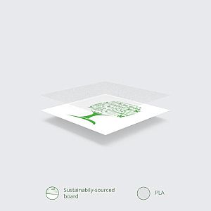 Apaļš trauks “Green Tree” no balta papīra ar pārklājumu no kukurūzas cietes, 240 ml, 90. sērija, iesaiņots 50 gabali