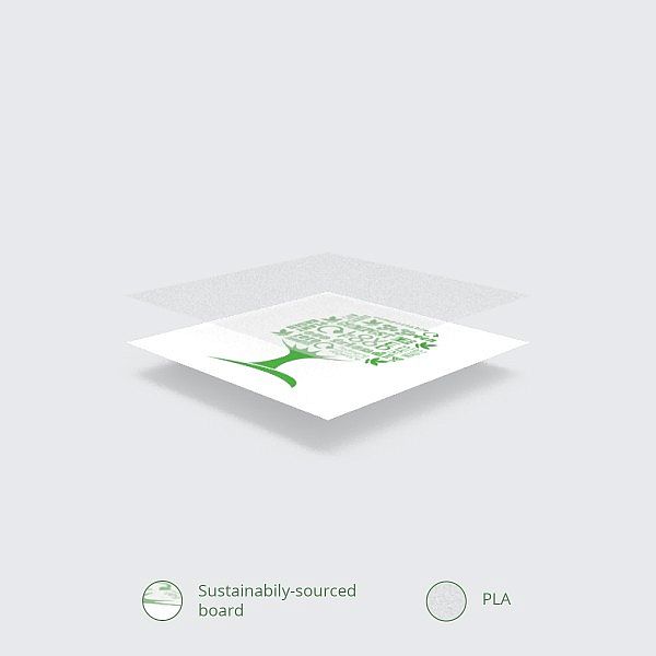 Apaļš trauks “Green Tree” no balta papīra ar pārklājumu no kukurūzas cietes, 300 ml, 90. sērija, iesaiņots 50 gabali