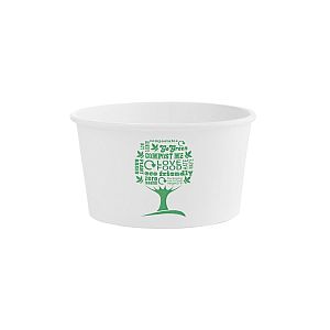 Контейнер для супа «Green Tree» из белой бумаги и кукурузного крахмала, 360 мл, серия 115, в пачке 25 шт