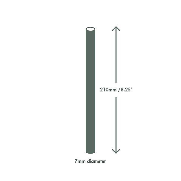 Jumbo pilli, läpinäkyvä PLA vihreällä raidalla, 210 mm, 300 kpl per pakkaus