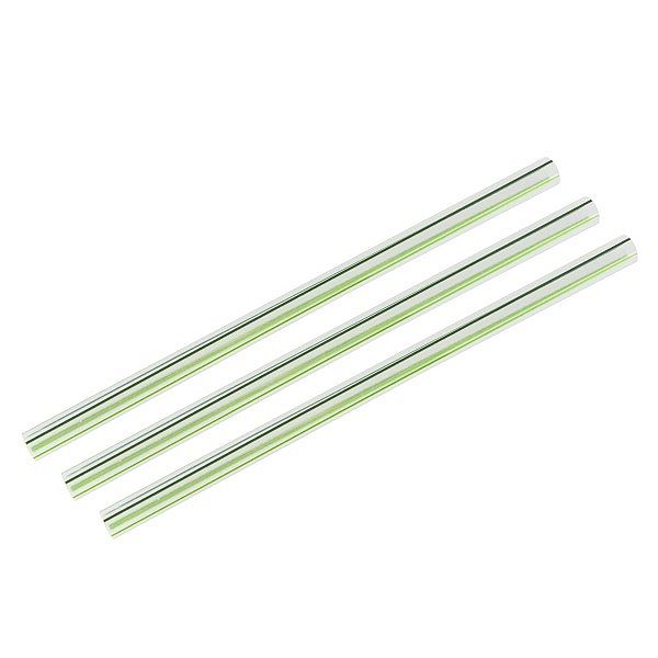 Transparent straw “Jumbissimo” with a green stripe, PLA, 210 mm, 120 pcs per pack