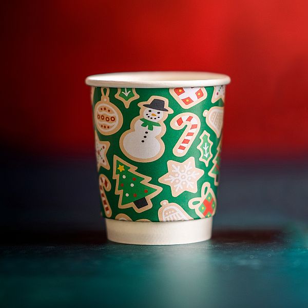 Hot drink cup, 240 ml, “Festive cups” 79-series, 25 pcs per pack