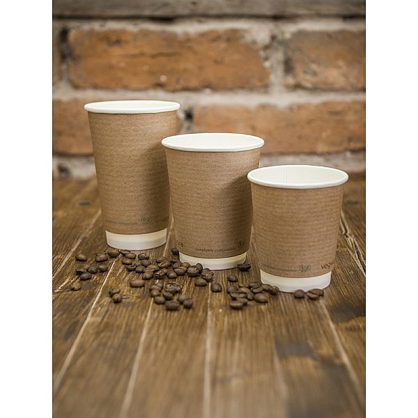 Double wall kraft cup, 240 ml, brown, 79-series, 25 pcs per pack