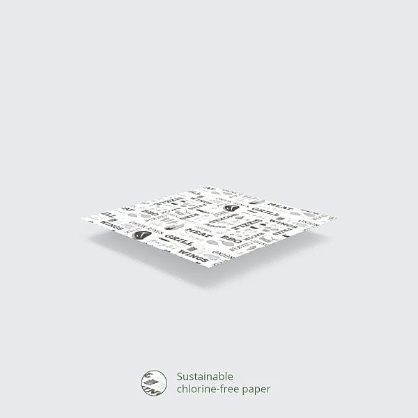 Tauku izturīgs grilēšanas papīrs no pārstrādātām izejvielām, balts, 400 x 300 mm, iesaiņots 1000 gabali
