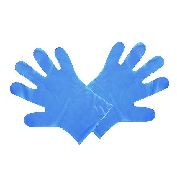 Food prep gloves, medium, blue, 100 pcs per pack