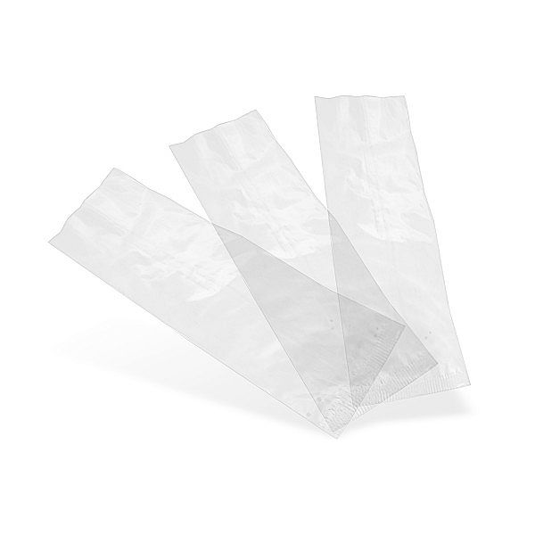 Clear NatureFlex bag (70 x 210 mm), 1000 pcs per pack