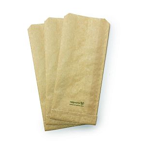 Divslāņu perforēts maisiņš karstajam ēdienam no kraft papīra ar tauku izturīgu iekšējo kārtu, 130 x 50 x 280 mm, iesaiņots 500 gabali