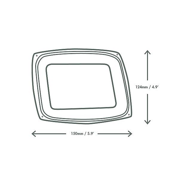 Rectangular deli lid, PLA (fits 240-480 ml deli), 75 pcs per pack