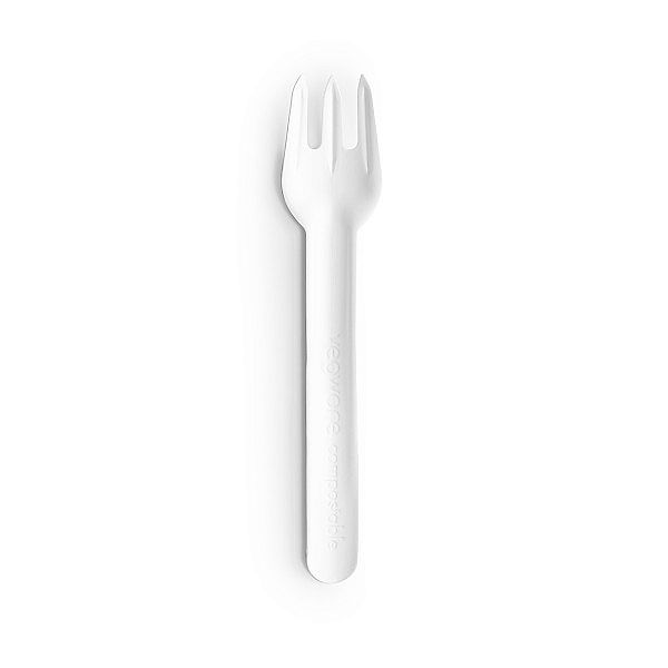 6.2in compostable paper fork, 50 pcs per pack