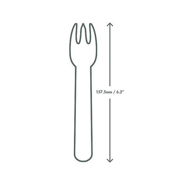 6.2in compostable paper fork, 50 pcs per pack