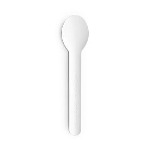 6.2in compostable paper spoon, 50 pcs per pack